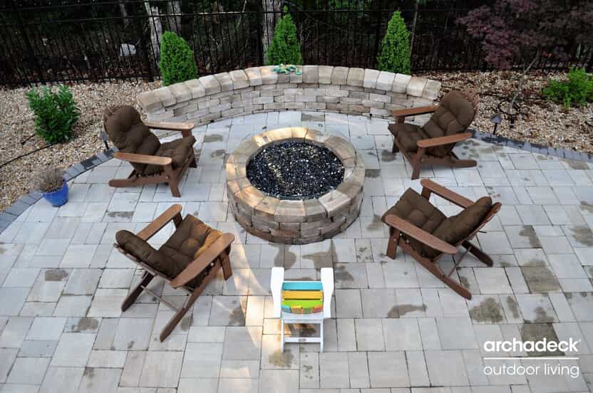 patio with fire
